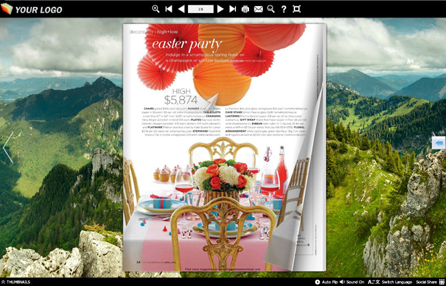 Page Flip Book Mountain Style software
