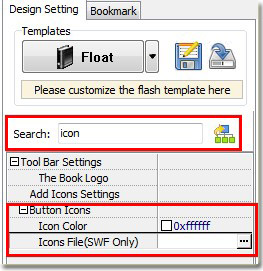 insert self-designed icons file to make unique flip book