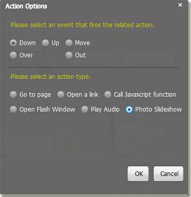 define text button to call action of opening photo slideshow