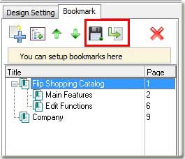 export and import bookmark to flip catalog