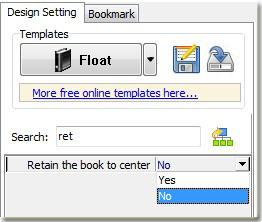 design the template setting of flip catalog by page flip software