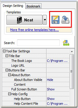 save template settings of flip catalog