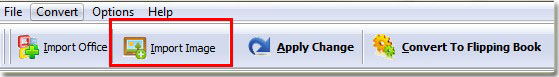 import images to make flip book by flip book software of Flip Office