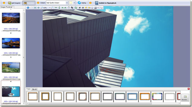 easily customize images before generating as flip book by flip book software of Flip Office